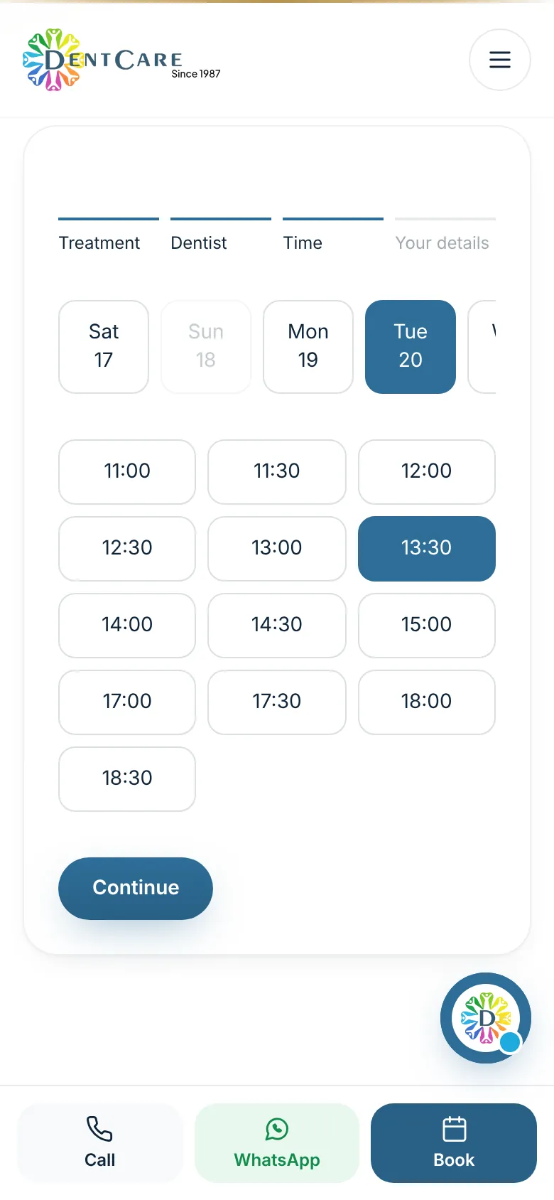DentCare Suite — Mobile booking