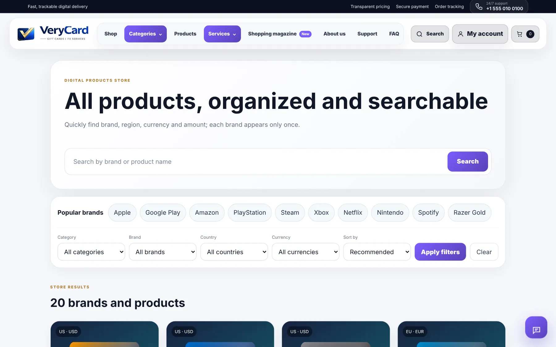 VeryCard — Catalog